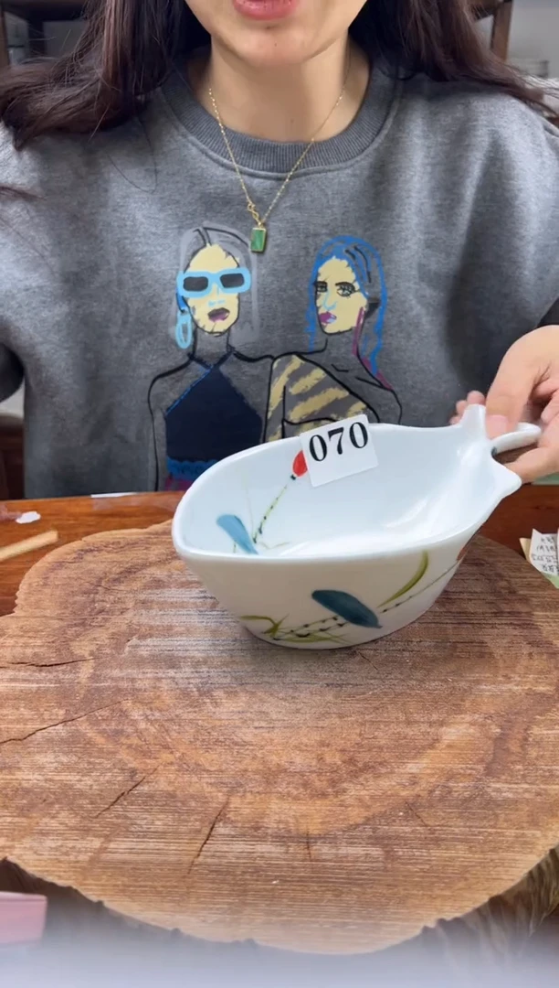 瓷片 手绘（鱼碗）070