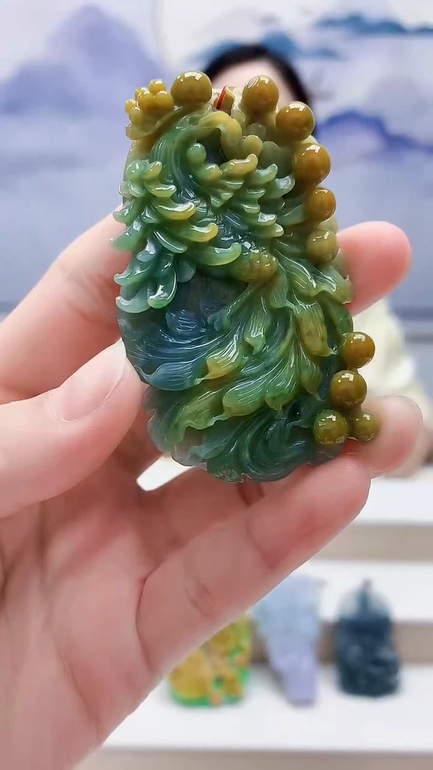 未镶嵌定制翡翠4852lr-毛货挂件76