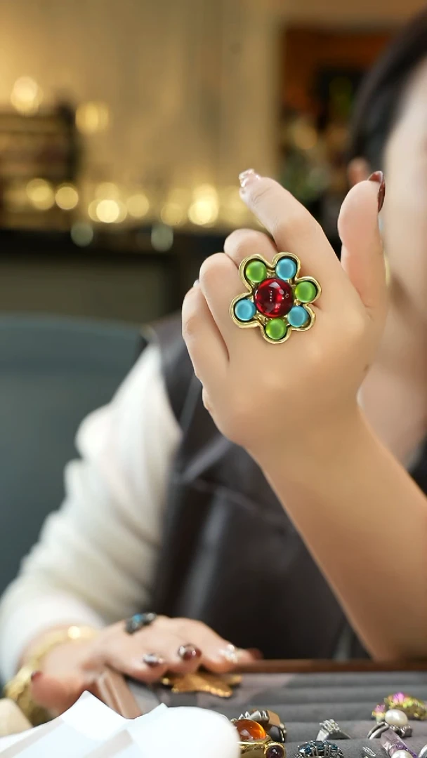 铜合金无我****糖花戒指