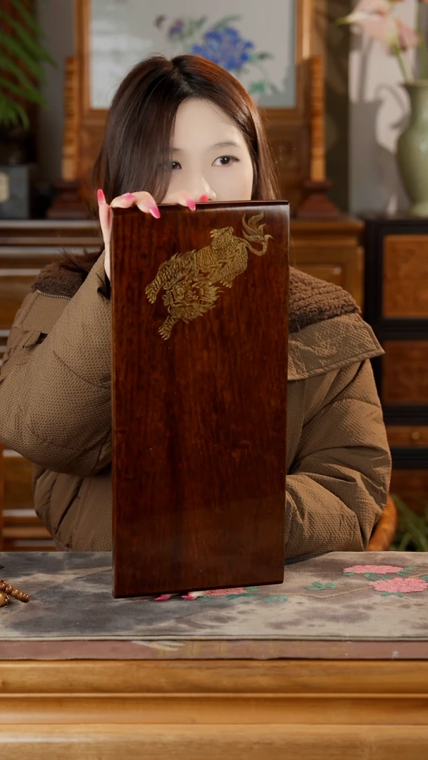 乌木类箱金丝楠戗金工艺纯手工茶盘