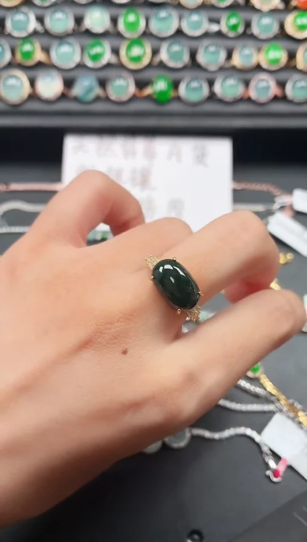 翡翠戒指银S925镶嵌11111