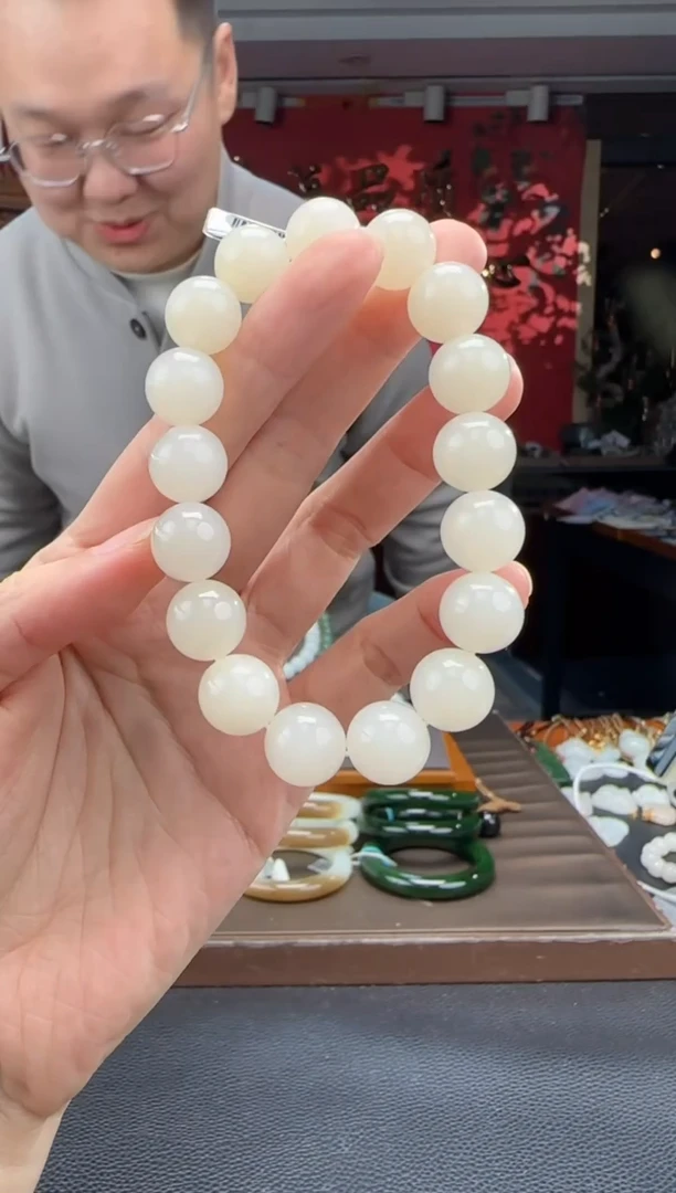 未镶嵌手串和田玉白玉手串