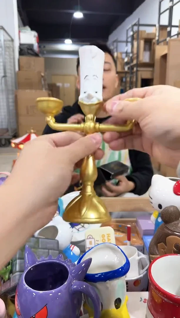 瓷片小号烛台摆件