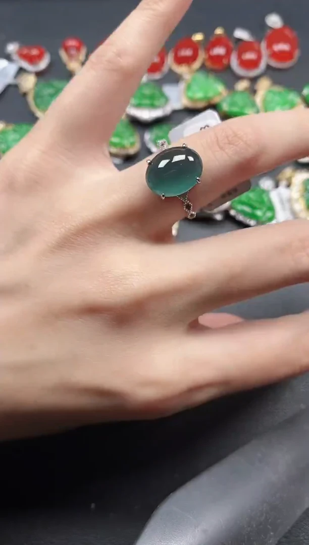 银S925镶嵌戒指翡翠51151