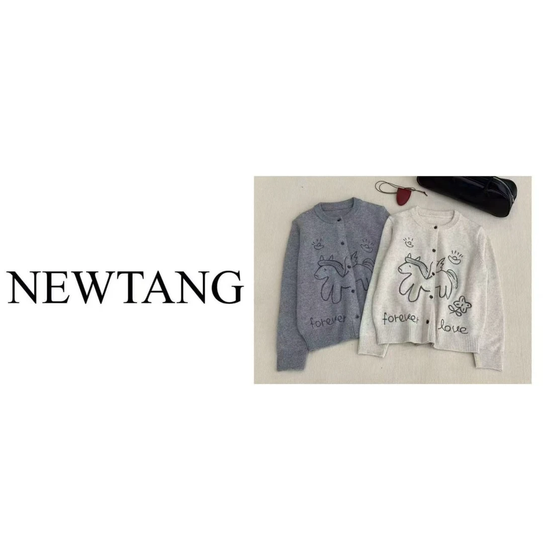 【小飞马】1158(含羊毛)优雅气质复古柔软可爱小马手工刺绣针织外套