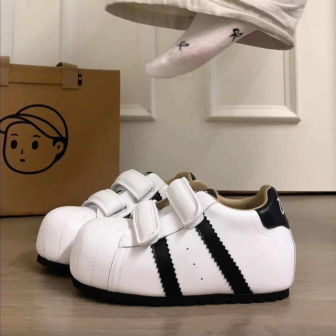 chic港风贝壳头小白鞋子女ins潮百搭厚底板鞋2025夏季休闲运动鞋