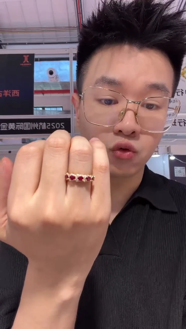 18K金镶嵌戒指定制红宝石AA20517