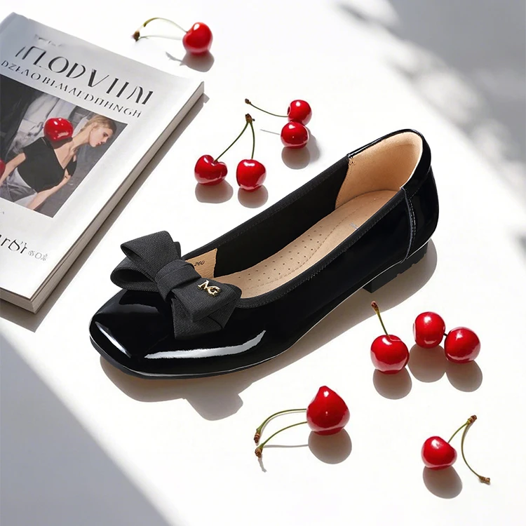 敏哥-Magic Garden牛皮云朵软糖蛋卷鞋黑色红色杏色MG252Q001