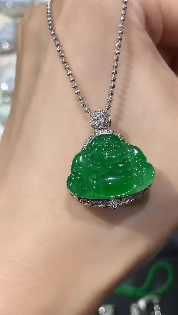 吊坠(不含链)18K金镶嵌翡翠B195