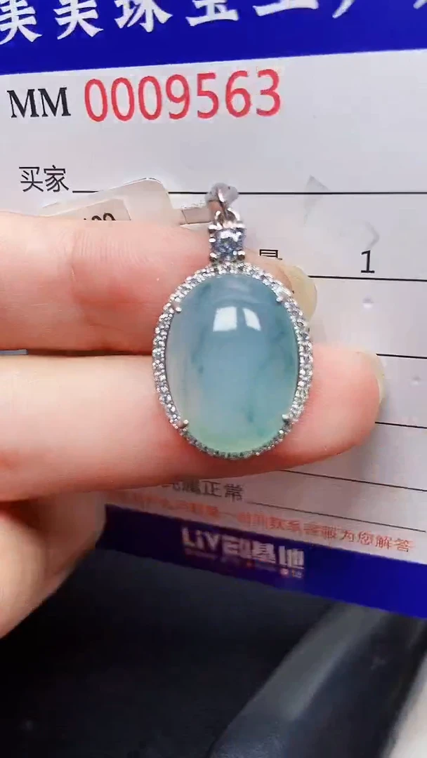翡翠银S925镶嵌颈饰9563