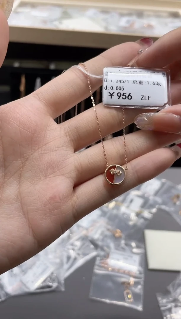 【闪购商品】钻石套链18K金镶嵌剪标签不退不换