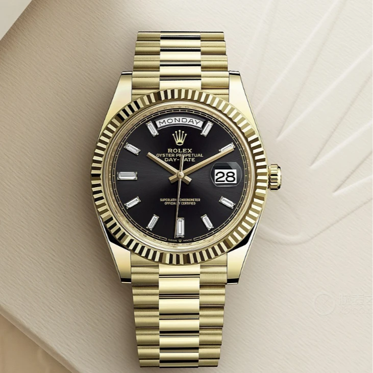 99新 Rolex/劳力士 星期日历228238/40表径黑盘冰糖钻刻/22年全套
