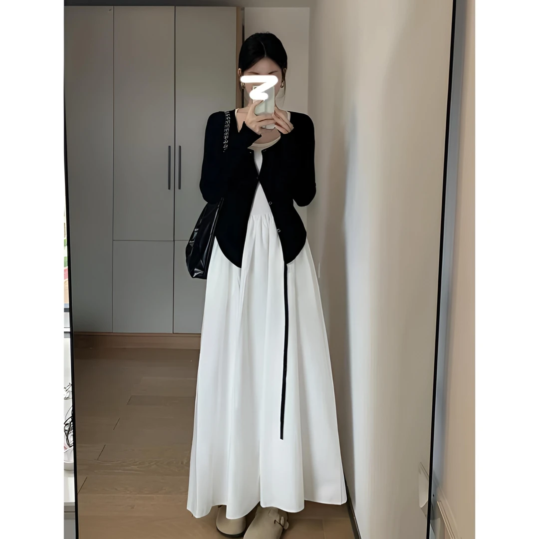 2024新款秋装搭配一整套连衣裙子女御姐超好看独特绝美长裙两件套