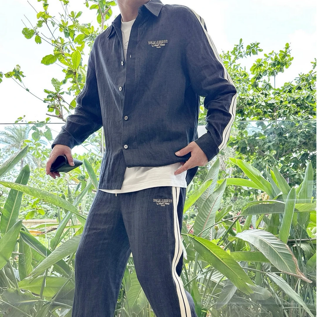 DIKALO FERRE/迪卡里奥 费雷D52TZ989A亚麻微阔衬衫外套夏季休闲