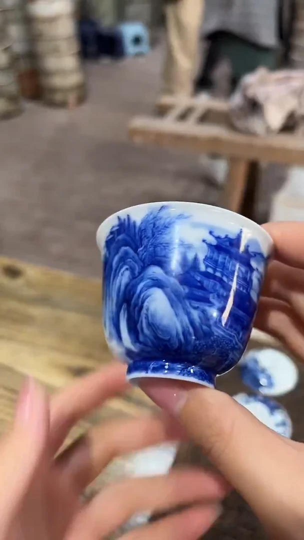 柴窑义贤堂 亭台楼阁杯