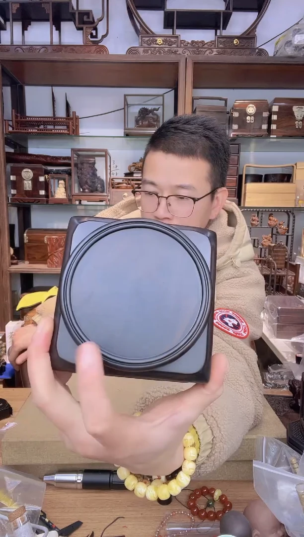 【闪购商品】乌木类书架611紫光檀的大号天圆地方底座