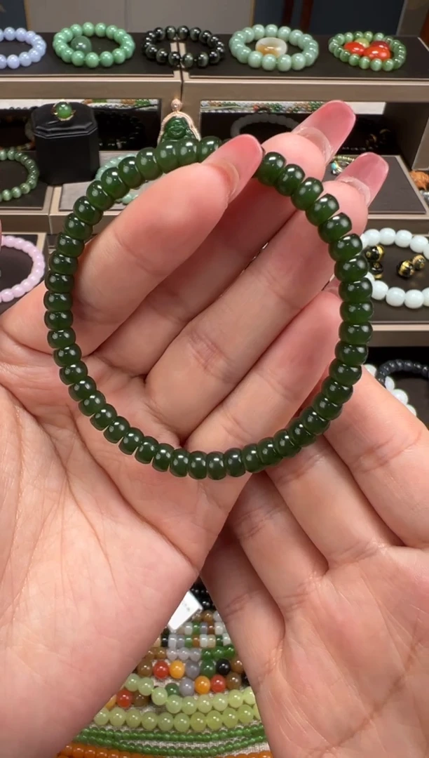 【闪购商品】和田玉手串未镶嵌碧玉卡6mm