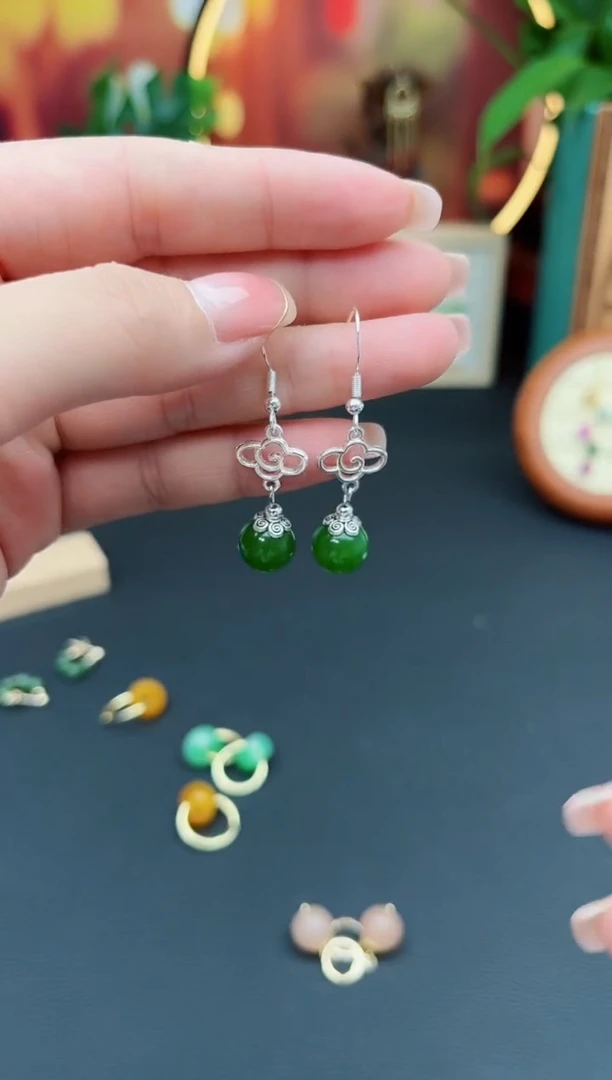 玛瑙/玉髓耳饰银S925镶嵌532000