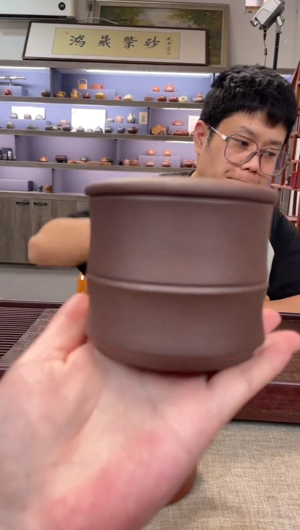 茶壶紫砂台西紫泥 竹节茶叶罐
