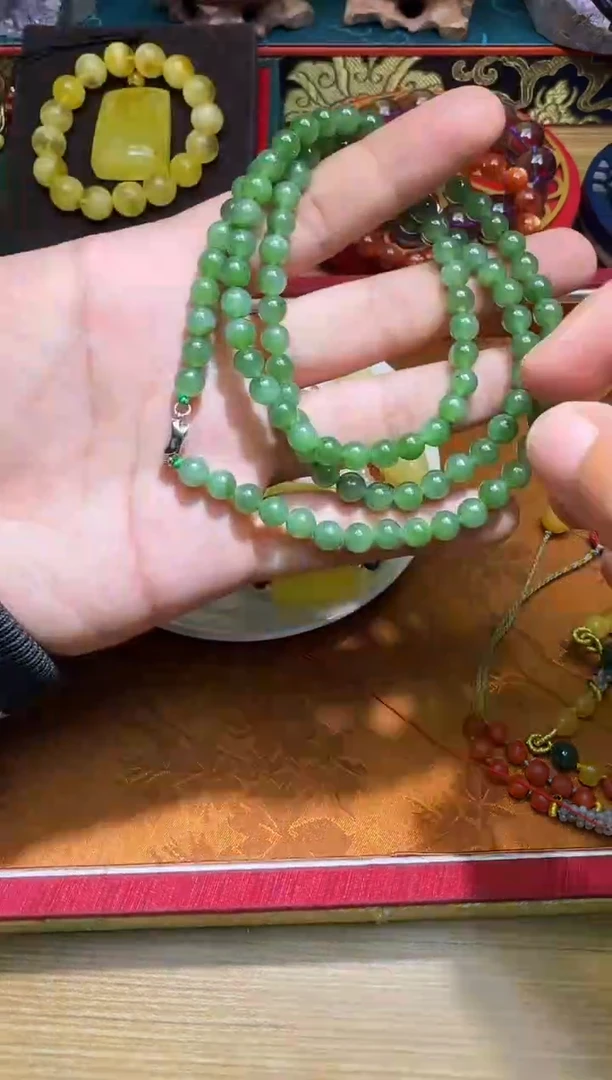 颈饰银S925镶嵌和田玉多样性发一件 108