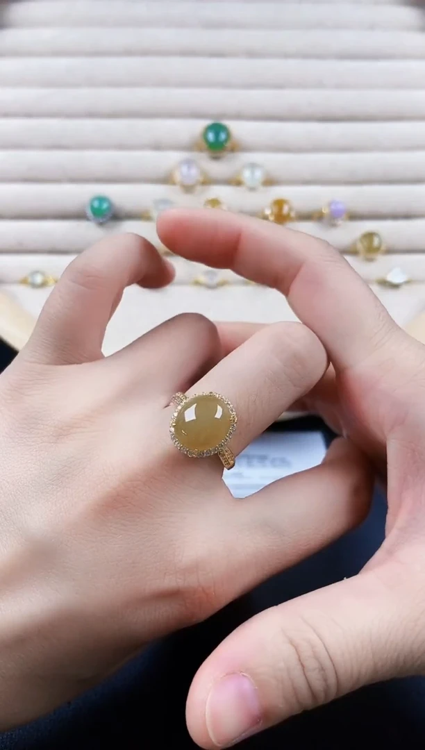 翡翠戒指银S925镶嵌1414