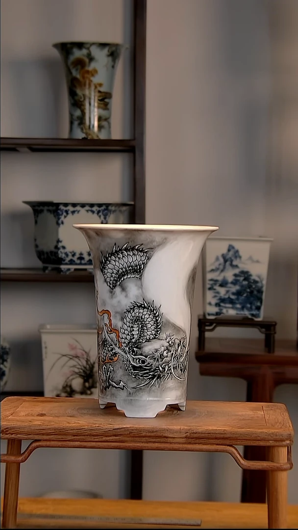 景德镇手工陶瓷花盆