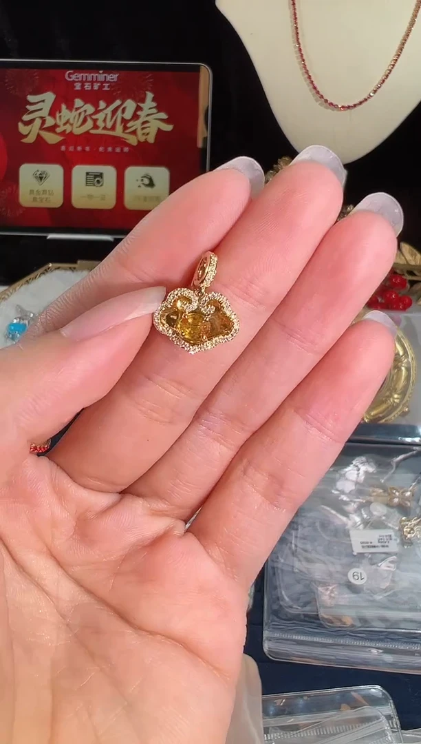 【闪购商品】彩色蓝宝石颈饰18K金镶嵌BN5429#-Y#18