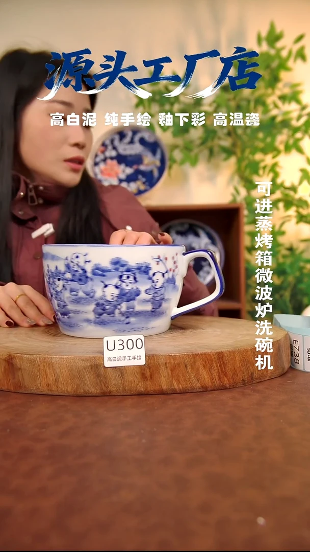 摆件白泥景德镇手工手绘陶瓷【食品级】300