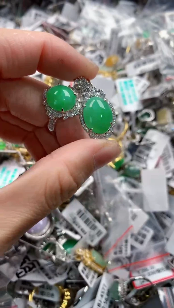 银S925镶嵌戒指翡翠222    5