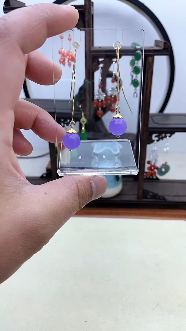 【闪购商品】翡翠耳饰14K金镶嵌10号