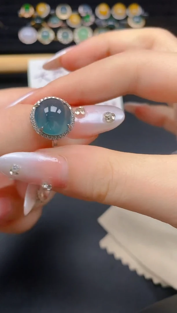 银S925镶嵌戒指翡翠32