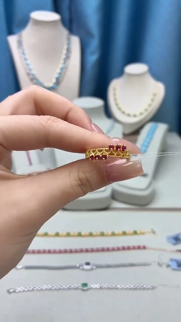 银S925镶嵌戒指红宝石039JH0102产品一个（多样性）