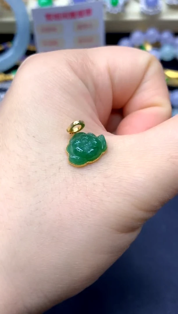 颈饰18K金镶嵌翡翠205-中国好珍宝