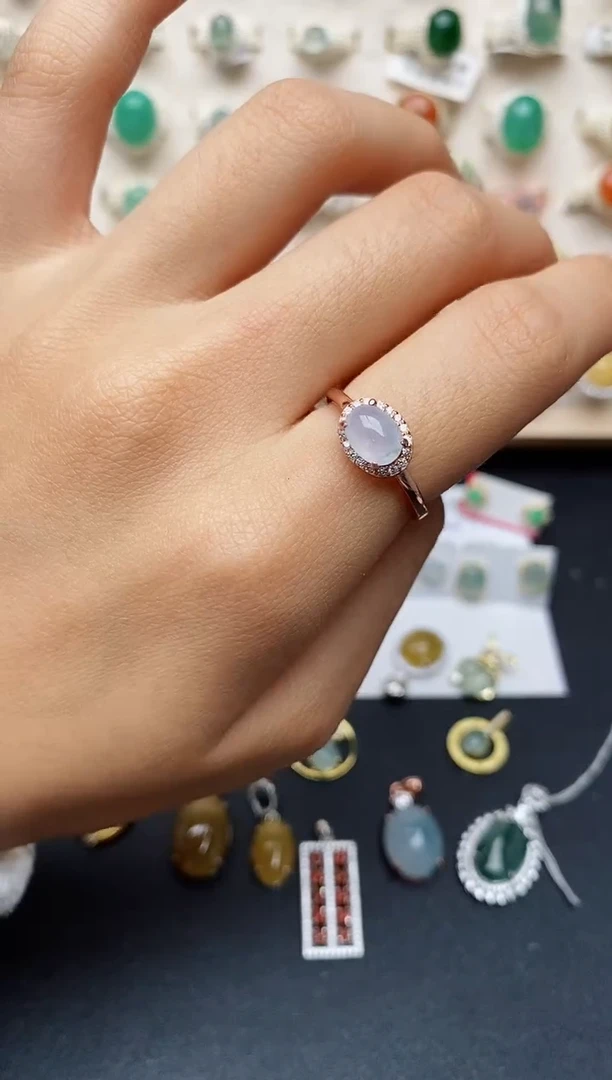 【闪购商品】翡翠戒指银S925镶嵌缅甸翡翠