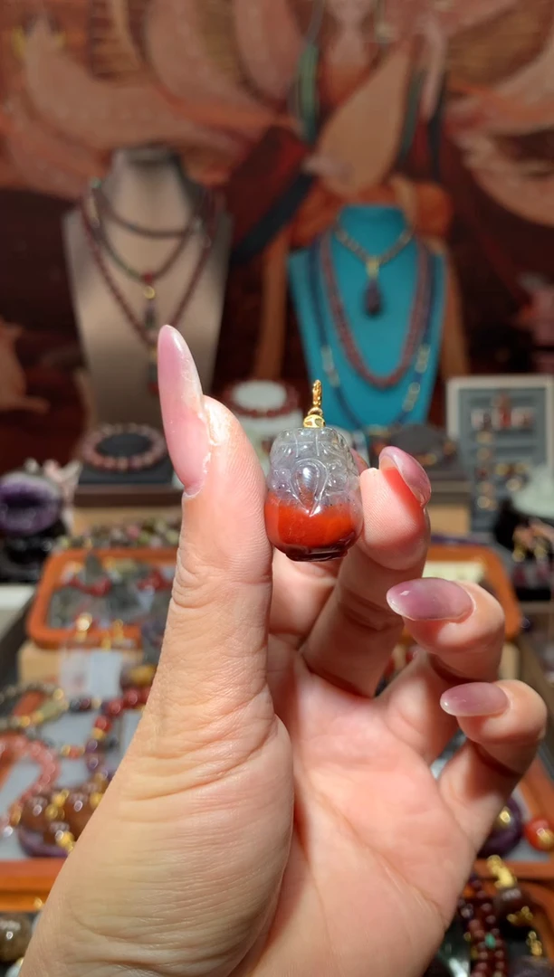 未镶嵌珠宝半成品水晶红极光貔貅吊坠多样性发其1