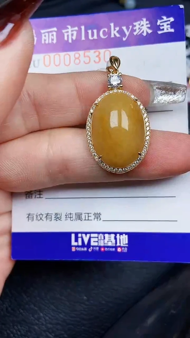 颈饰银S925镶嵌翡翠8530