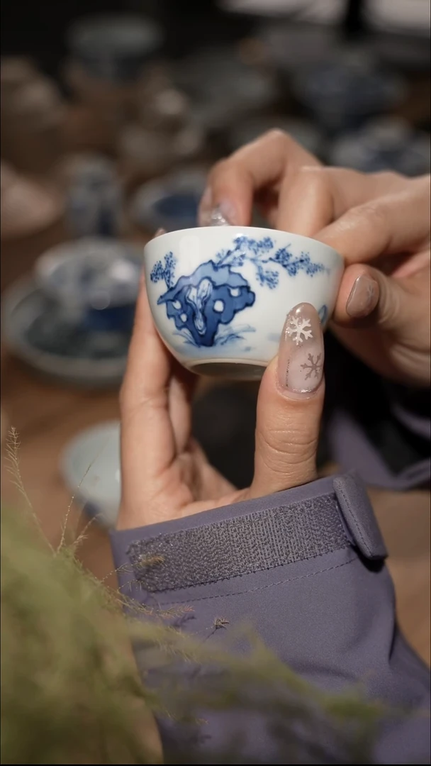 摆件陶景德镇陶瓷摆件青花款