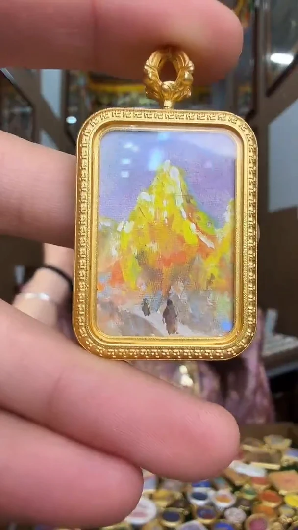 吊坠朝圣者-热贡纯手绘唐卡