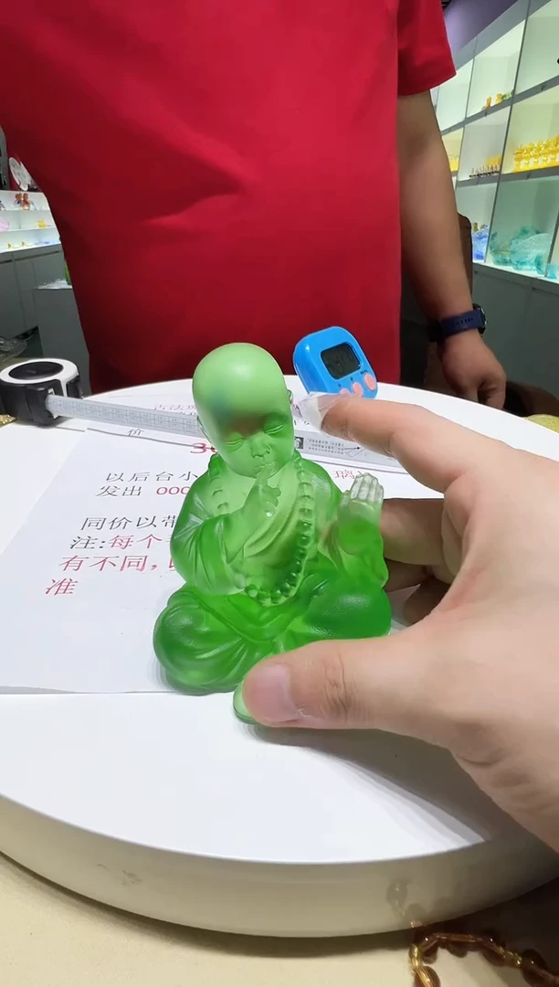 琉璃手工艺品古法琉璃摆件不说和尚