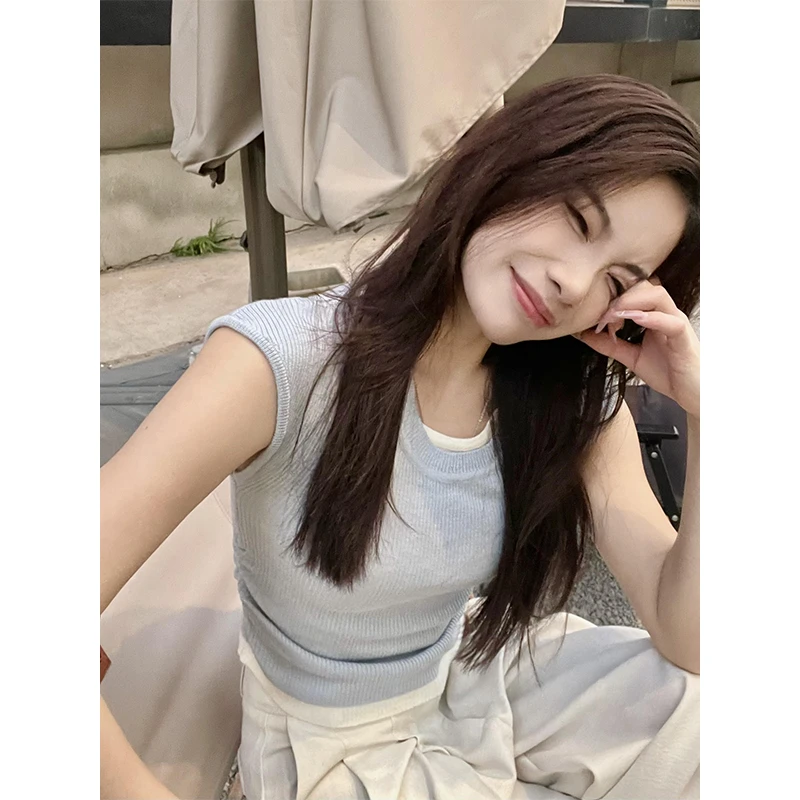 OLDTIMES/叙旧 韩系休闲简约风显瘦百搭糖果色拼接小上衣817AA