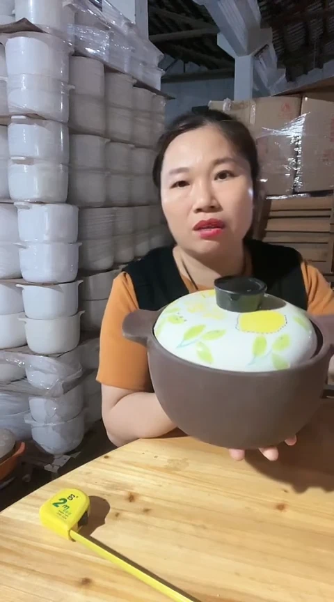 陶瑕疵紫砂锅带盖5394