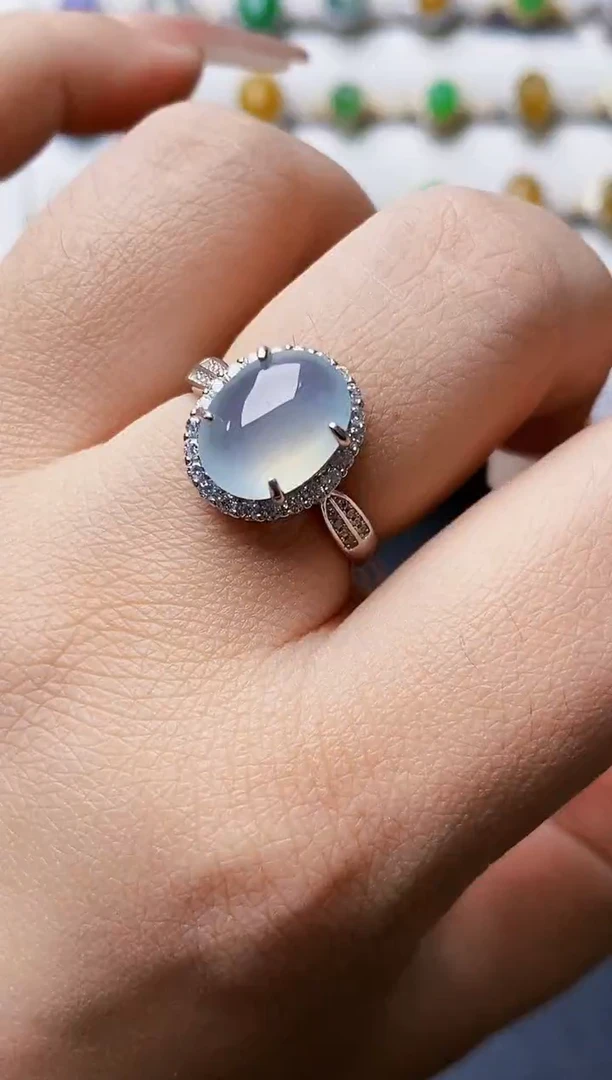 银S925镶嵌戒指翡翠4110