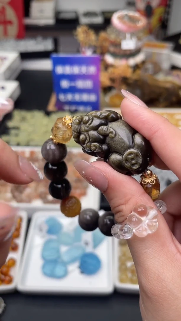 【闪购商品】黑曜岩颈饰未镶嵌42a多样性发其一/1.28/1个