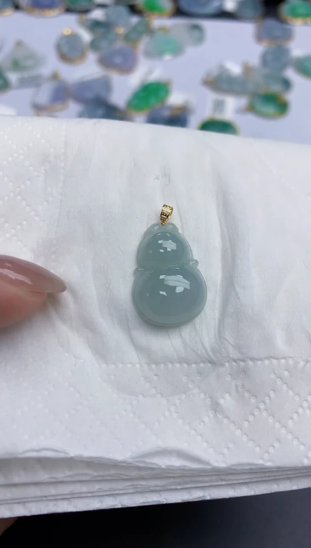 【闪购商品】翡翠颈饰18K金镶嵌天然缅甸翡翠A货