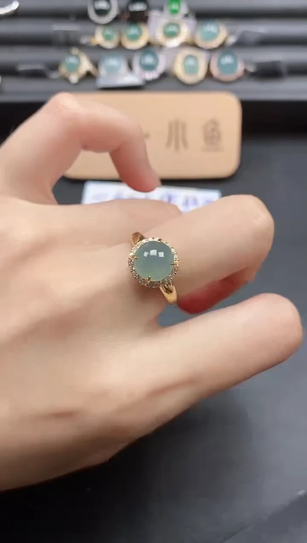 翡翠戒指银S925镶嵌51151