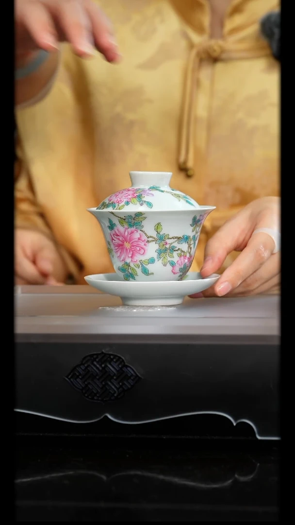 溢珍堂丨蔷薇花三才盖碗 cppb20251116115