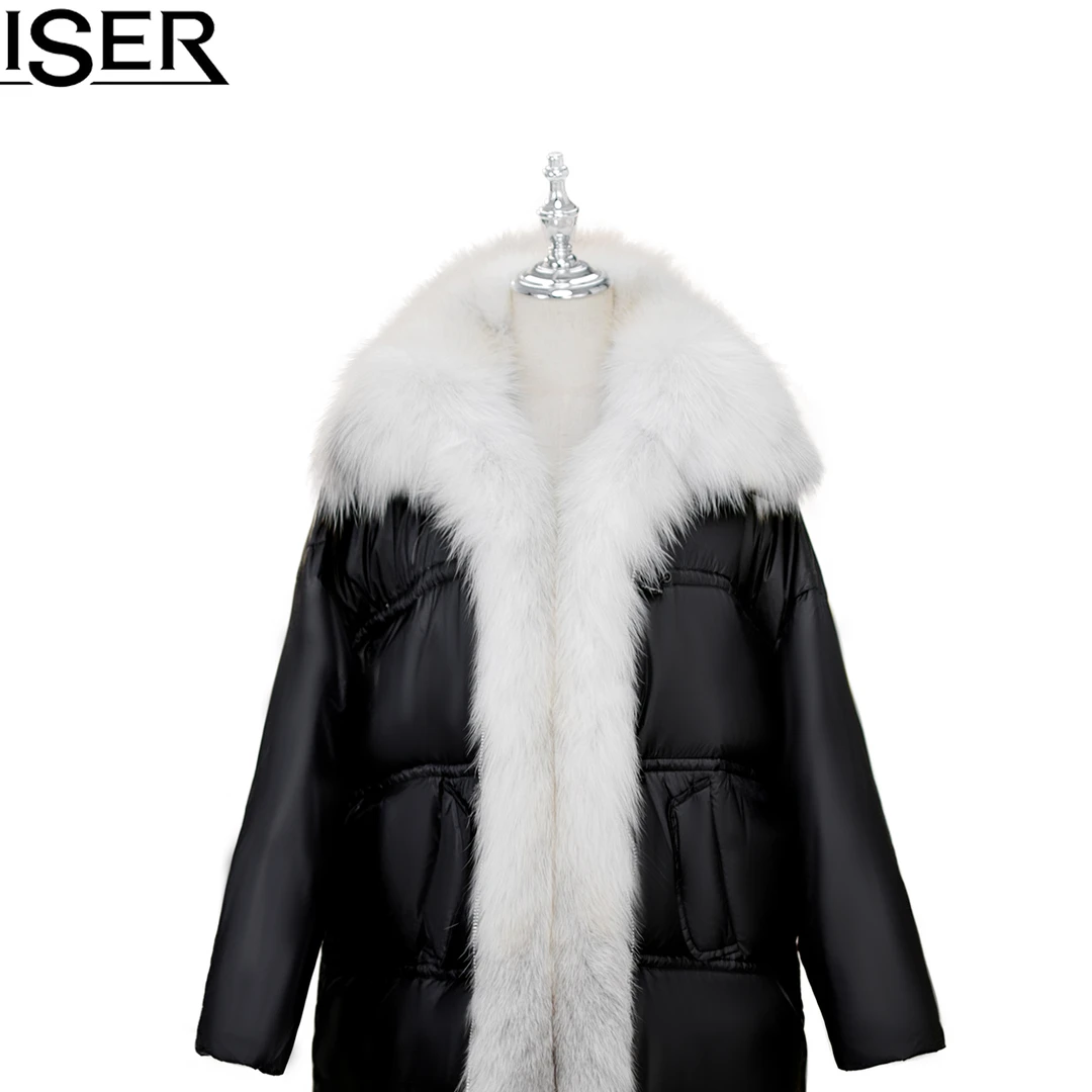 KAISER/凯撒2Y5346冬季时尚休闲百搭鹅绒拼接狐狸毛羽绒服外套