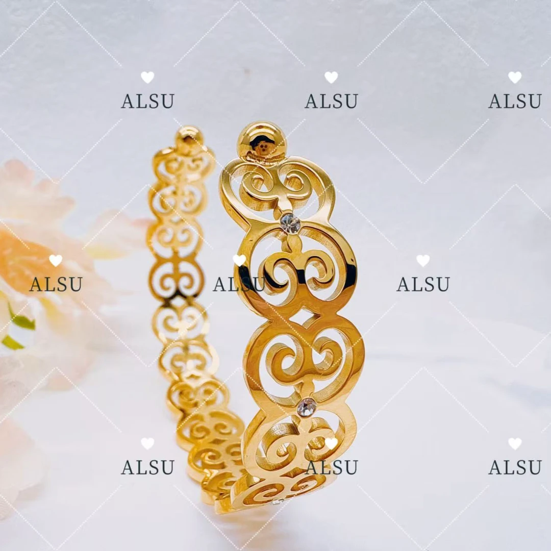 合金手镯 ALSU原创2024秋冬新款心形民族风手镯时尚轻奢气质潮流