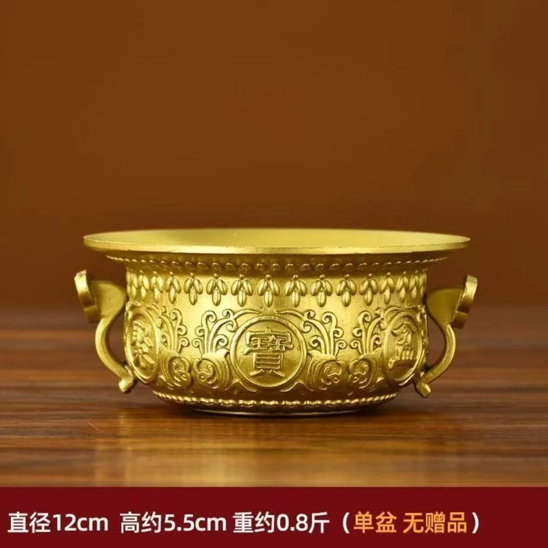 纯黄铜聚宝盆摆件