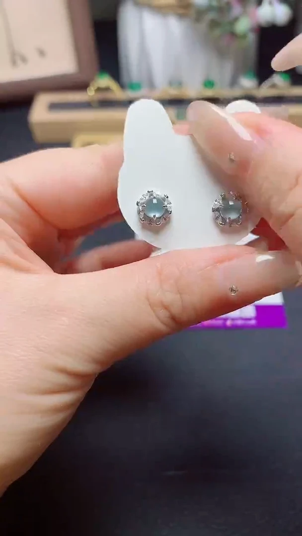 翡翠戒指银S925镶嵌天然翡翠A货s925银镶